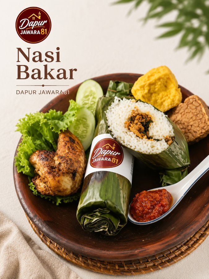 NASI BAKAR  isi Ayam/Cumi/teri/ikan cakalang