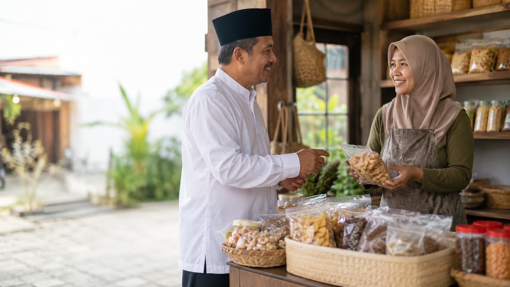 Interaksi anggota masyarakat dengan pelaku UMKM halal